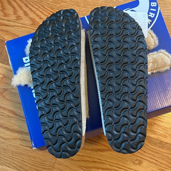 Birkenstock Arizona Shearling Suede Leather Sandal Size 8 New in Box - Picture 10 of 15